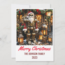 Cartão De Festividades Steampunk Papai Noel - Feliz Natal