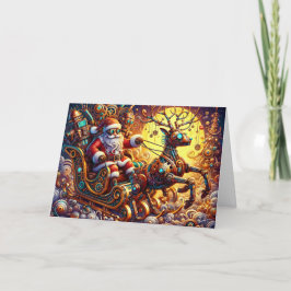 Cartão De Festividades Steampunk Santa Claus