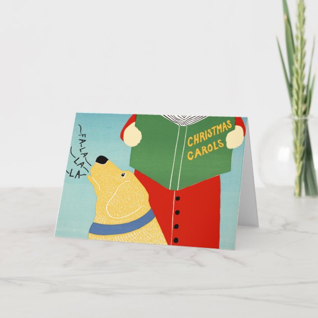 Cartão De Festividades Stephen Huneck "Caroling de Natal" (Frente)