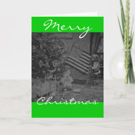 Cartão De Festividades Stereoview - Natal Patriótico em 1901