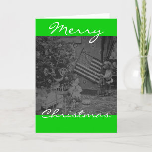 Cartão De Festividades Stereoview - Natal Patriótico em 1901