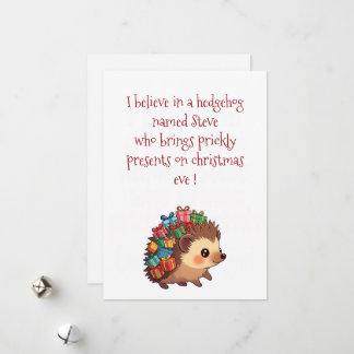 Cartão De Festividades Steve the Hedgehog – Funny Atheist christmas card