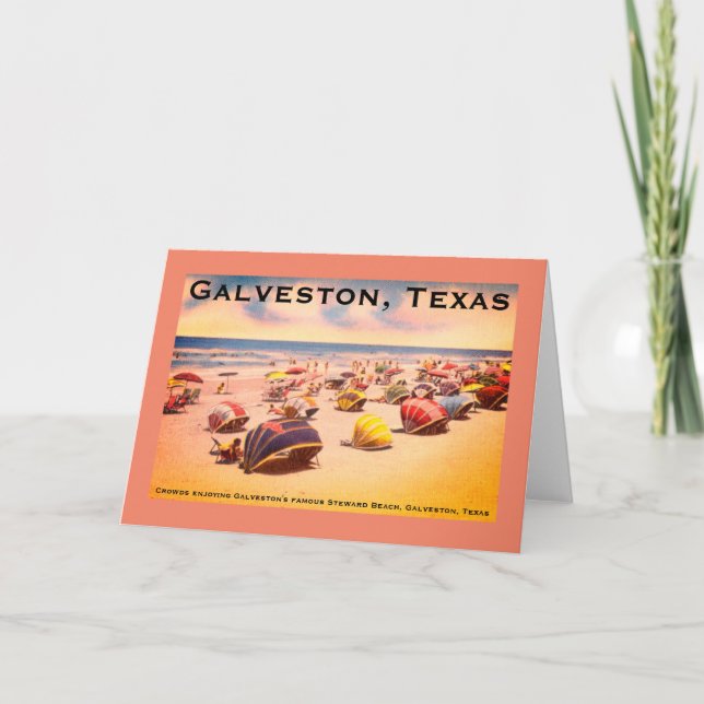 Cartão De Festividades Steward Beach, Galveston, Texas (Frente)