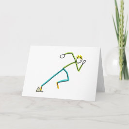 Cartão De Festividades Stickman Corredor