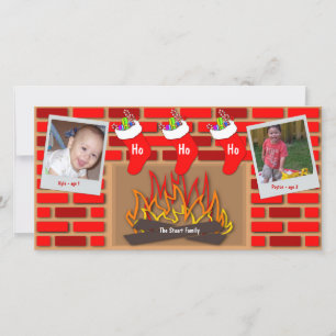 Cartão De Festividades Stockings By The Fireplace Holiday Card