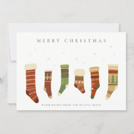 CARTÃO DE FESTIVIDADES STOCKS ELEGANTES DE NATAL VERDE VERMELHO CORPORATI