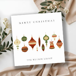 CARTÃO DE FESTIVIDADES STOCKS ELEGANTES DE NATAL VERDE VERMELHO CORPORATI