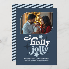 Cartão De Festividades Stormlight Blue Modern Blue Christmas Photo