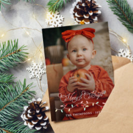 Cartão De Festividades String Lights Feliz Bright Natal Grande Foto