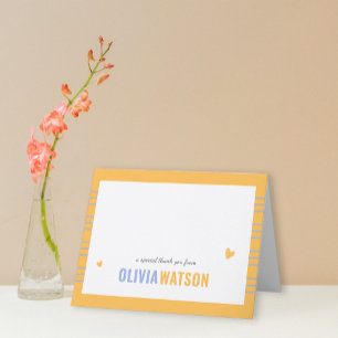 Cartão De Festividades Stripe Personalizado Obrigado Apreciação Dobrada