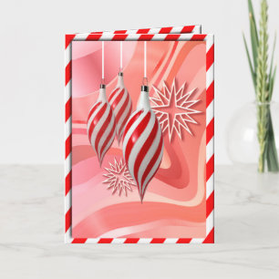 Cartão De Festividades STRIPES DE CANTO VERMELHO E BRANCO por SHARON SHAR