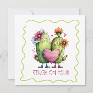 Cartão De Festividades Stuck On You Cactus Love Greeting Card