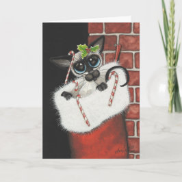 Cartão De Festividades Stuffer Siamese da meia