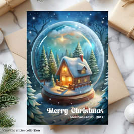 Cartão De Festividades Stylish Christmas scene vintage holly greeting