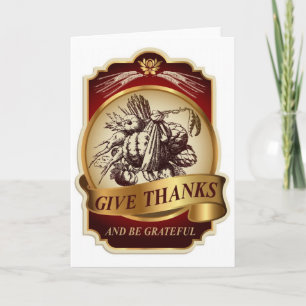 Cartão De Festividades Stylish vintage harvest Thanksgiving message…