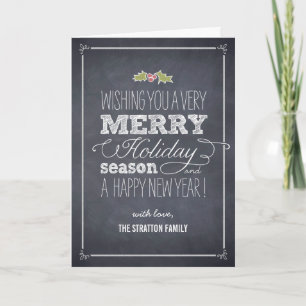 Cartão De Festividades Stylishly Chalked Holiday Greeting Card