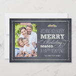 Cartão De Festividades Stylishly Chalked Holiday Photo Cards<br><div class="desc">Celebrate the season with this modern and stylish holiday card from Berry Berry Sweet. 

 Matching products:</div>