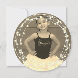 Cartão De Festividades Sua foto com as costas das luzes brancas