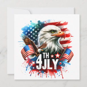 Cartão De Festividades Sublimação da Águia Patriótica Americana-61905