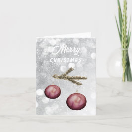 Cartão De Festividades Sucursais E Bolas De Natal Bonitos