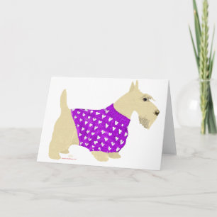 Cartão De Festividades Suéter de Scottish Terrier Trigo
