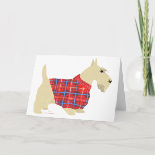 Cartão De Festividades Suéter de Scottish Terrier Trigo