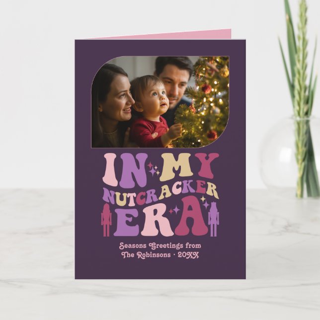 Cartão De Festividades Sugar Plum Fun Retro Christmas Photos (Frente)