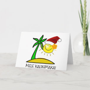 Cartão De Festividades Sun Santa - Mele Kalikimaka
