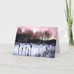 Cartão De Festividades Sunrise Pond Seasons Greetings