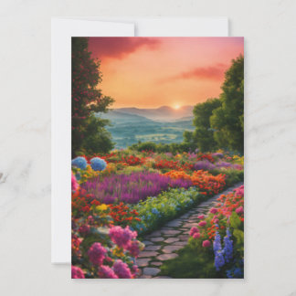 Cartão De Festividades Sunset Impressionista de Montanha