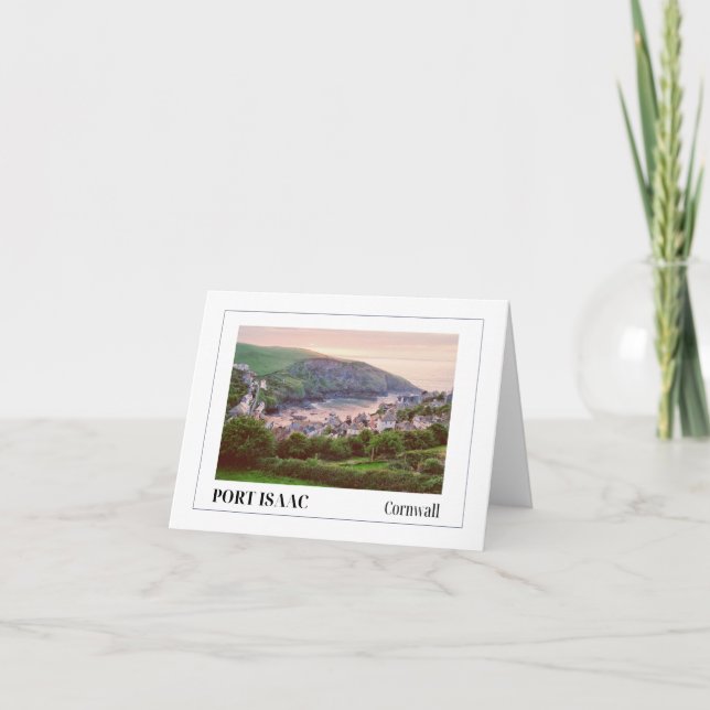 Cartão De Festividades Sunset sobre Port Isaac, Cornwall (Frente)