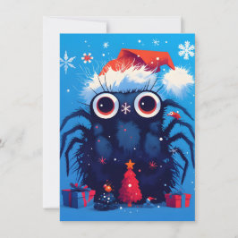 Cartão De Festividades Super Cute Jumping Spider Cartoon Christmas Cards