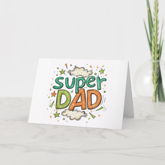 Cartão De Festividades Super Pai  (Frente)