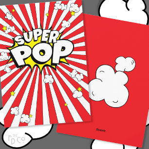 Cartão De Festividades Super Pop! Engraçado, Corny, Pipoca.   Pai vazio