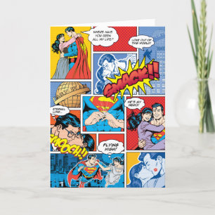 Cartão De Festividades Superman Valentine's Day   Comic Book Collage