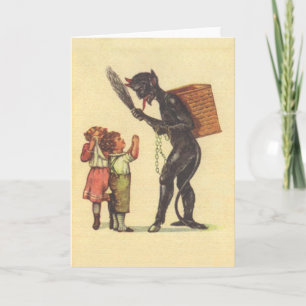 Cartão De Festividades Suplicando ao Krampus