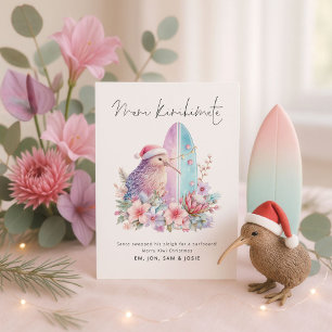 Cartão De Festividades Surf de Kiwi Meri Kirihimete NZ Natal