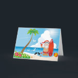 Cartão De Festividades surfista santa claus<br><div class="desc">"surfer santa claus ", "california santa claus",  "florida santa claus",  "surfing santa claus",  "christmas july",  "xmas july",  "surf santa claus",  "papais noeis de férias",  "Beach santa claus",  "papais noeis de praia"</div>