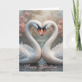 Cartão De Festividades Swan Love Valentine Elegant Romantic Bird 