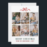 Cartão De Festividades  Sweet Bow Merry Christmas 6 Photo Grid Family<br><div class="desc">Share your joy with a touch of whimsy using this adorable multi-photo template featuring a hand-drawn bow. Easily customize with your favorite snapshots and family name for a high-end look that stands out.</div>