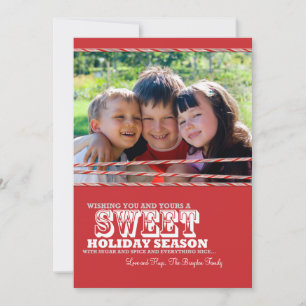 Cartão De Festividades Sweet Candy Cane Christmas Photo Card 5x7