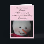 Cartão De Festividades Sweet Snowman<br><div class="desc">Um doce boneco de neve sorridente com um nariz grande de cenoura. Traz lembranças de construir homens de neve,  patins de gelo e anjos de neve!</div>