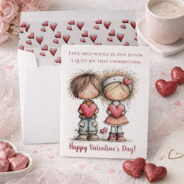 Cartão De Festividades Sweet Valentine Friends – Whimsical Kids  (Criador carregado)