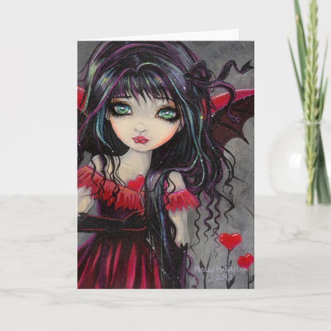 Cartão De Festividades Swetheart Vampire Fairy Namorados Art (Frente)