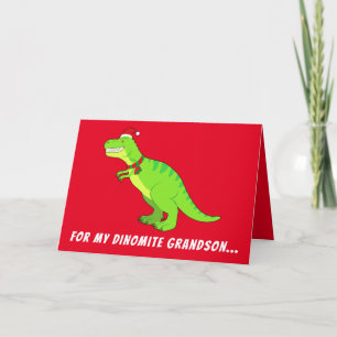 Cartão De Festividades T-Rex em Santa Hat para o Natal!