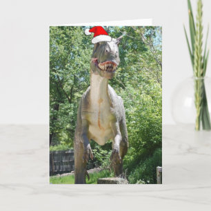 Cartão De Festividades T-Rex Natal