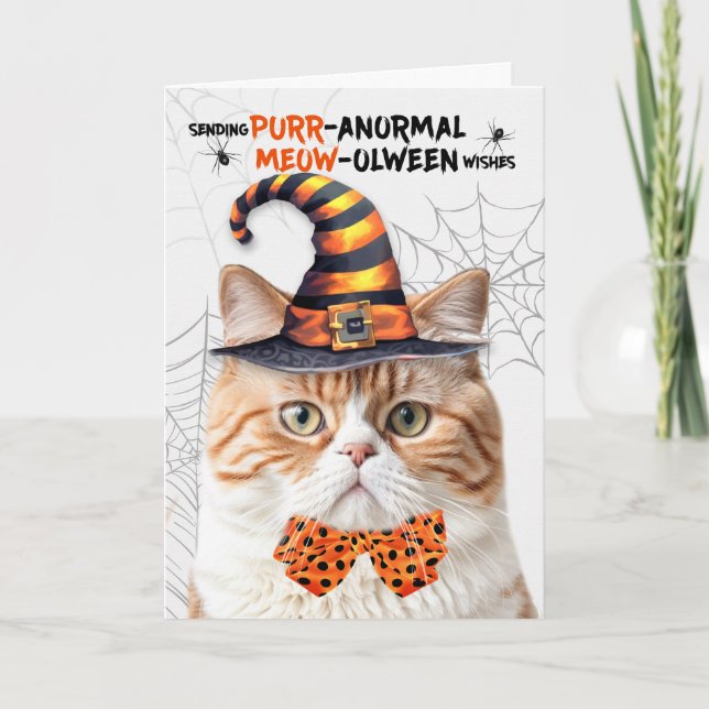 Cartão De Festividades Tabby British Halloween Cat PURRanormal MEOWolbetw (Frente)