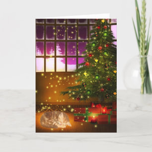 Cartão De Festividades Tabby gatinho Christmas