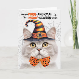 Cartão De Festividades Tabby Halloween Cat PURRolinterpolação anormal