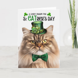 Cartão De Festividades Tabby Persa Cat Lucky Charm Rua CATrick